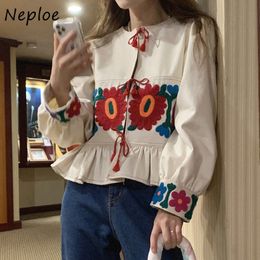 Femmes mélanges Neploe coréen 2023 printemps été vêtements Style ethnique imprimé gland à manches longues veste Vintage doux fleur imprimé manteaux 230918