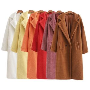 Femmes 'mélanges veste d'hiver femmes épais chaud Teddy manteau Outwear long trench-coat chameau pardessus luxe femme avec poche 221123