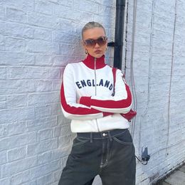 Femmes Mélanges Y2K Esthétique Vintage Sweatshirts Lettre Broderie Motif Graphique Zip Up Sweats À Capuche Années 2000 Rétro Grunge Goth Veste Manteau 230823