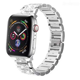 Correas de banda de diamantes bling bling Apple Smart Watch 8 7 6 5 4 3 3 2 1 Banda de acero inoxidable Strap Strap Jewelry Wele For I Watch 45 mm 44 mm 42 mm