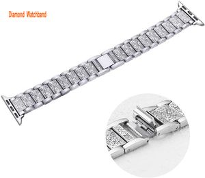 Correas de diamantes brillantes para mujer compatibles con Apple Watch Band 38 mm 40 mm 41 mm 45 mm Correa de pulsera de metal de acero inoxidable con diamantes de imitación para iWatch Bands Series 7 6 5 4 3 2 1 SE