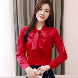 Femmes Blouses Élégantes Chemises En Soie Blusas Mujer De Moda Coréenne Femme Satin Blouse Chemise Plus La Taille 210531