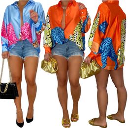 Femmes Blouses Chemises Printemps Designer Shirt Tops Manches Longues Imprimer Chemise Robes Free Ship
