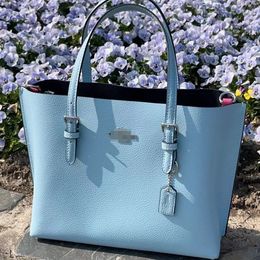 Tote Mollie azul para mujer de 33 cm en cuero de lona exclusivo con múltiples compartimentos y bolso con cremallera Bolso bandolera tipo bandolera C4084 C4085