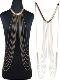 Vrouwen lichaamsketen sieraden charme punk goud koude ketting kwast buik taille sexy bikini harnas ketting hanger1437227