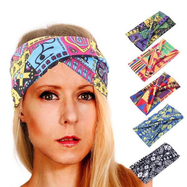 Femmes bohème coton bandeau motif africain Ankara imprimer turban bandeaux bandeaux plage printemps été cheveux accessoires