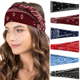 Vrouwen Boheemse hoofdbanden Casual Yoga Haarband Sporten Elastisch zweet Absorberende hoofdband Hoofd Zweetband Haaraccessoires Diadema's