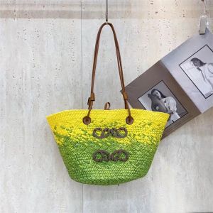 Femmes Boho Paille française sac Bottes de plage ombre sac de créateur de femmes Crochet Sacs de tricot de broderie d'été épaule décontractée