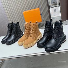 Dameslaarzen Territory Flat Ranger Booties Wonder Flat Combat Boots Zip Martin Enkel glad kalfsleer met inscriptie en canvas Winterlaarzen Maat 35-41 02