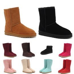 Bota de mujer Botas de plataforma ultra para mujer Marrón Rosa Rojo Púrpura Zapatillas de piel Diseñador Tasman Shearling Zapatilla Ante Lana Invierno Tobillo Botines tamaño 36-41