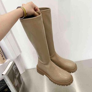 Femmes bottes 2022 cheville Chelsea nouvel hiver mi talons plate-forme Botas neige chaud concepteur moto gladiateur Oxford Zapatos 0719