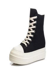 Femmes Boots Chaussures en toile Trainers de luxe Bottes de plate-forme Hauteur augmentant Zip Hightop Shoes2249168