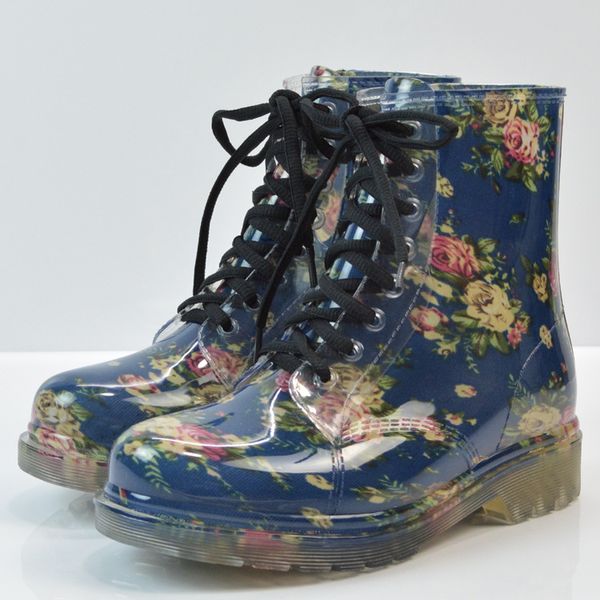 Femmes bottes pour Martins bottes de pluie hiver Transparent couleur bonbon filles chaussures d'eau couvre-chaussures antidérapant femme bottines
