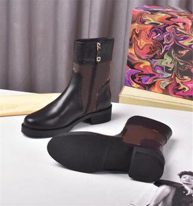 Femmes bottes bottes courtes élégant confortable dame simplicité cuir véritable talon plat fermeture à glissière couleur assortie anti-dérapant polyvalent chaud femme chaussures P80741