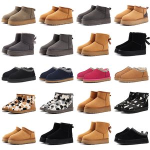 dames laarzen tazz laarzen bont sneeuw laarzen Australië klassieke ultra mini tazz suede shearling platform laars dames kastanje comfort winter dia's ontwerper uggitys ontwerp