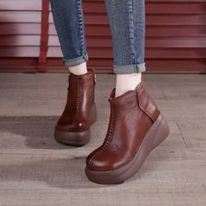 Femmes bottes Triple noir marron plate-forme chaussures dame femmes botte en cuir chaussures formateurs sport baskets taille 35-40 05