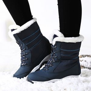 Bottes Women Bottes étanches Chaussures d'hiver Femmes Bottes de neige Plate-forme Gardez la cheville chaude Bottines d'hiver avec des talons en fourrure épais Botas Mujer 2019 K78