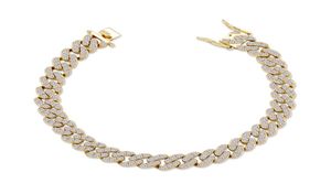 Bracelets pour femmes bijoux 8 mm largeur 18k Gold rhodium plaqué bracelets de chaîne cubaine de luxe Bling Zircon Bracelets3117343
