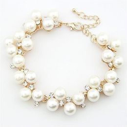 Bracelets pour femmes, nouveau Design, breloque luxueuse, cristal cubique, Zircon, perles simulées, bijoux pour femmes, 277F