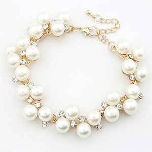 Bracelets pour femmes, nouveau Design, breloque luxueuse, cristal cubique, Zircon, perles simulées, bijoux pour femmes, 214q