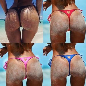 Femmes brésiliennes Sexy maillot de bain bikini string amour coeur découpé bas maillots de bain maillot de bain TBack bas pantalon de plage 240220