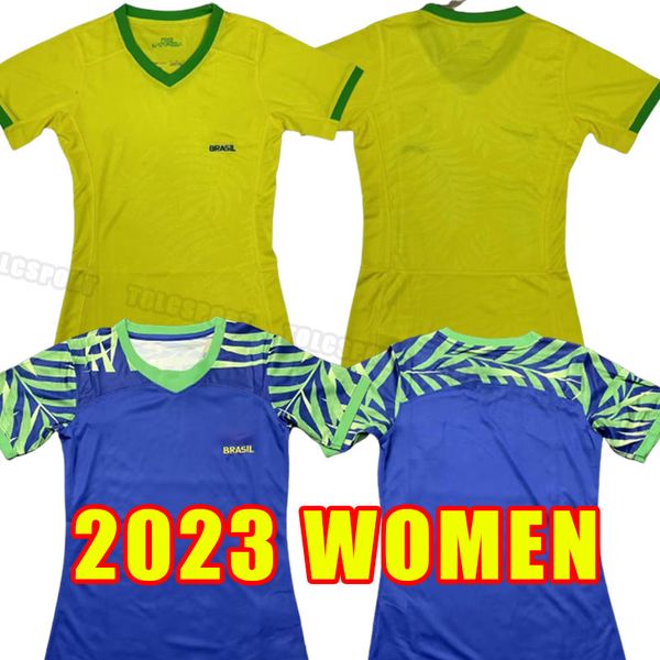 Femmes Brazilies Jerseys de football 2023 2024 Camiseta de Futbol Paqueta Coutinho Firmino Brasil 23 24 Maillots Neymar Jr Vini Silva Dani Alves Home Girl Away Away