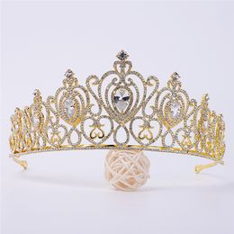 Femmes Bridal Wedding Crown Tiara Accessoires de mariée Pageant Gold Pareant Crown 2407