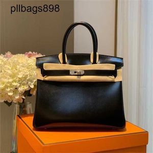 Femmes Brkns Handbag Genuine Leather 7a Handswen Box 30cm Black Luxury WithTk9U