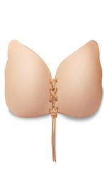 Femmes papillon Push Ups soutiens-gorge invisibles bâton auto-adhésif sur soutien-gorge en Silicone bandeau avant dentelle sans bretelles sous-vêtements sans couture nouveau A49818383