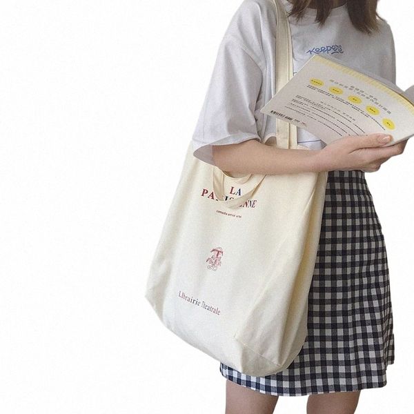 Sacs de boutique en toile pour femmes parisien Extra grande épicerie sac à main