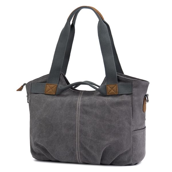 Bolsa de lona para mujeres diseñador de color sólido Damas Bolso de bolso casual Bolso de hombro Gran capacidad Algodón reutilizable Bolsa de playa de compras 013