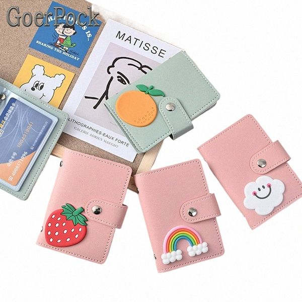 Femmes Porte-cartes Portefeuille PU Cuir Mignon Carto 26 Bit Card Case Titulaire de l'école Hommes Femmes Crédit Passport Card Sac ID Passport I5fg #