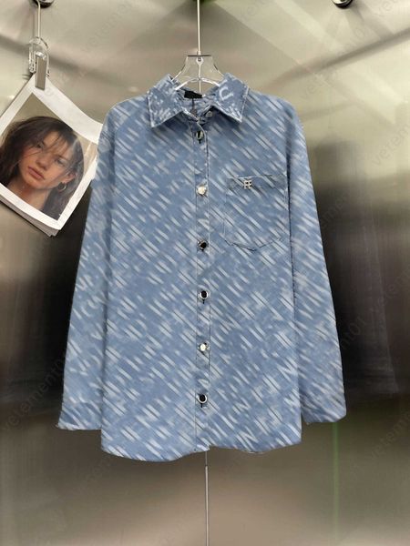 Mujeres Cardigan Blusa Camisa con botones Camisa de diseñador Carta de moda Impreso Flip Collar Manga larga Camisas casuales clásicas Ropa para mujer