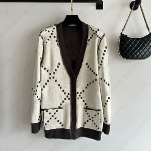 Dames Cardigan Sweaters herfst winter warme kasjmier gebreide toppen knop Cardigans Designer Letter Print Sweater