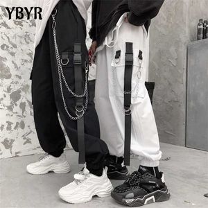 Vrouwen Cargo Harem Broek Zakken Zwart Wit Hip Hop Casual Mannelijke Vrouwelijke Joggers Broek Mode Streetwear 211115