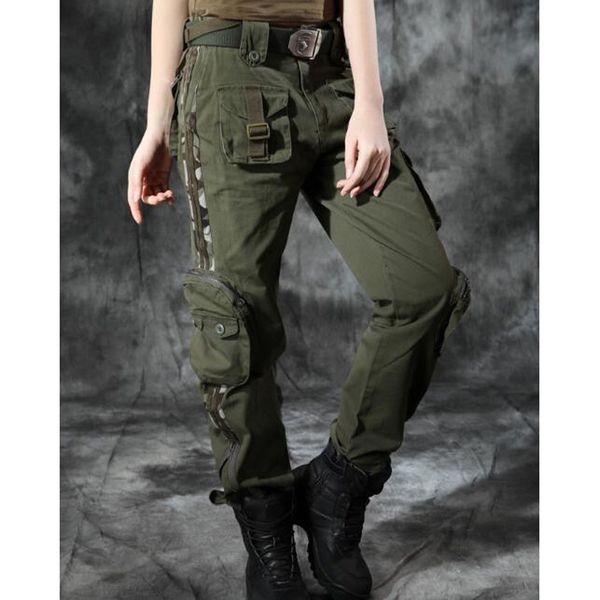 Pantalon Cargo femme grande taille salopette de danse pantalon grande taille femme militaire armée vert camouflage pantalon bas de pantalon