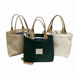 Femmes Carto Bear Imprimer Sacs à main Casual Toile Satchel Étudiant Fourre-tout Femme Grande capacité Sac à lunch v3n5 #