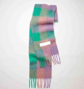 Bufandas de diseño a cuadros clásicas de cachemira para mujer, envolturas cálidas de tacto suave con etiquetas, bufanda de otoño e invierno, chales largos 35*250cm2559695