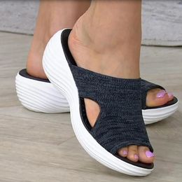 Vrouwen Casual strand slippers orthopedisch stretch ortic sandalen vrouwelijke open teen ademende glijbanen kruisschoenen buiten 240412