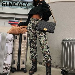 Vrouwen Casual Camo Cargo Pants Slanke chique streetwear broek 210702