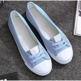 Vrouwen Casual Flats Lace Up Ondiepe Schoenen Herfst 2021 Mode Comfortabele Vrouwelijke Canvas Loafers Gevulkaniseerd Schoenen Dames Schoeisel