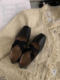 Femmes chaussures décontractées 687 Vintage loisirs bout carré croix attaché talons bas pompes automne élégant confortable Sapato Feminino