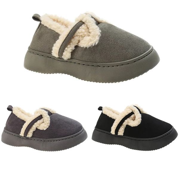 femmes chaussures décontractées designer fourrure slip sur coton vert kaki gris noir chaussures en peluche femmes semelles souples mode extérieure hiver baskets souples