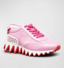 Luxe dames casual schoenen puntige sneaker Loubishark Donna runner lederen spikes sneakers lage schoen outdoor runner trainers Shark zool orlato flats box