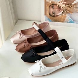 Vrouwen casual schoenen damesmeisje balletschoen satijnen boog slippers hoogwaardige slipper lage topmeisjes lage topmeisjes