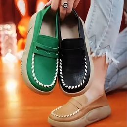 Femmes espadrilles décontractées antidérapantes chaussures à semelles épaisses confortables à semelles souples Colorblocking Muffin Base printemps automne 240229