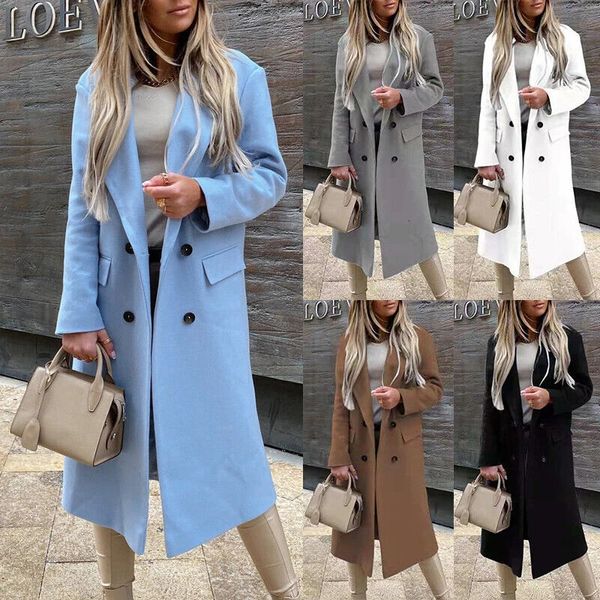 Femmes décontracté chaud laine veste Style coréen hiver vêtements d'extérieur manteau ample ouvert avant à manches longues pardessus rétro pois pour femme 240105