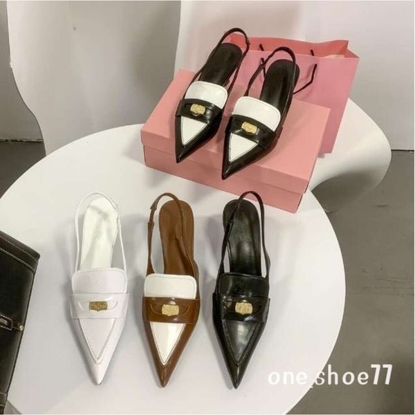 Sandales et chaussures à talons de chat pour femmes, boucles en métal avec pointes pointues cousues dans les vacances de banquet pour dames, talons bas