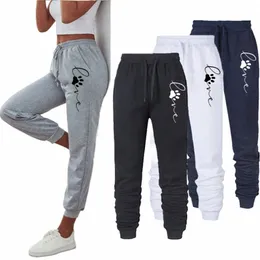 Vrouwen Kat Poot Gedrukt Joggingbroek Hoge Kwaliteit Cott Lg Broek Jogger Broek Outdoor Casual Fitn Jogging Broek P2SL #