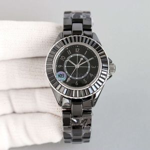 Women Channel Watch Ceramics Automatic Mechanical Watches 33 mm Case avec Diamond Sapphire Luminous Lady Wristwatch imperméable Montre de Luxe Ccity